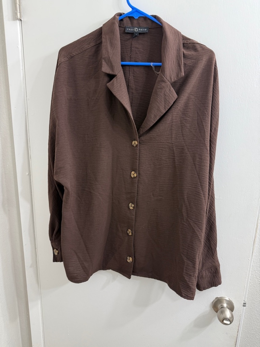 Fred David Chocolate Brown Button-Down Women’s Shirt